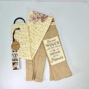 Demdaco Kitchen Boa Hanging Kitchen Towel - Wine Theme